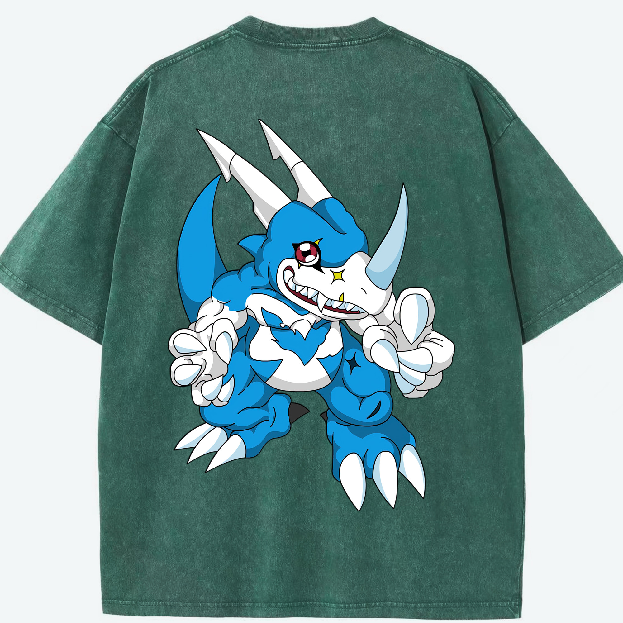 （画像用） Digimon デジタルモンスター/デジモン 綿100% ヴィンテージ風 半袖Tシャツ（背面プリント）